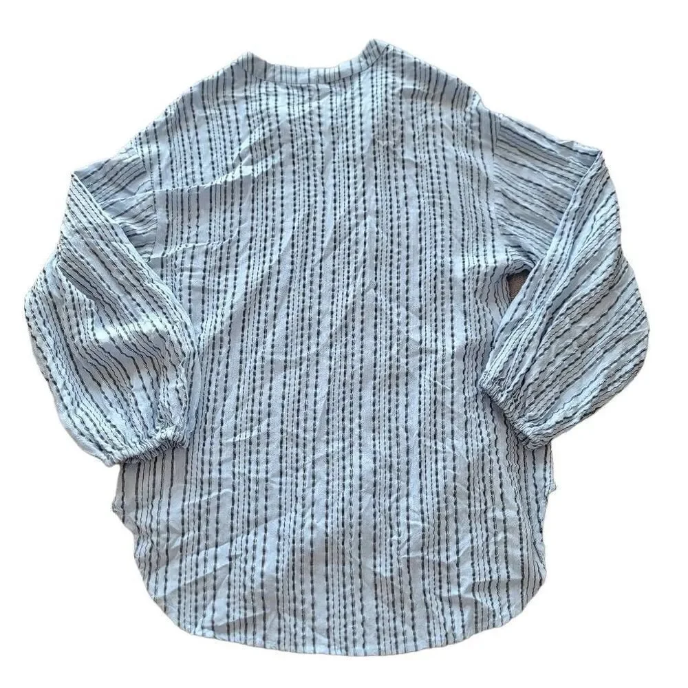 Free people womens Sz XS blue wide sleeve striped oversized tunic top